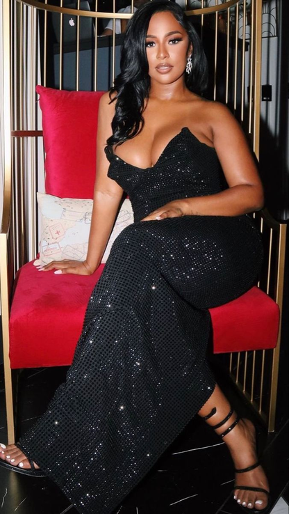 Elegant Black Sheath Sweetheart Evening Dress,Black Evening Gown  Y4240