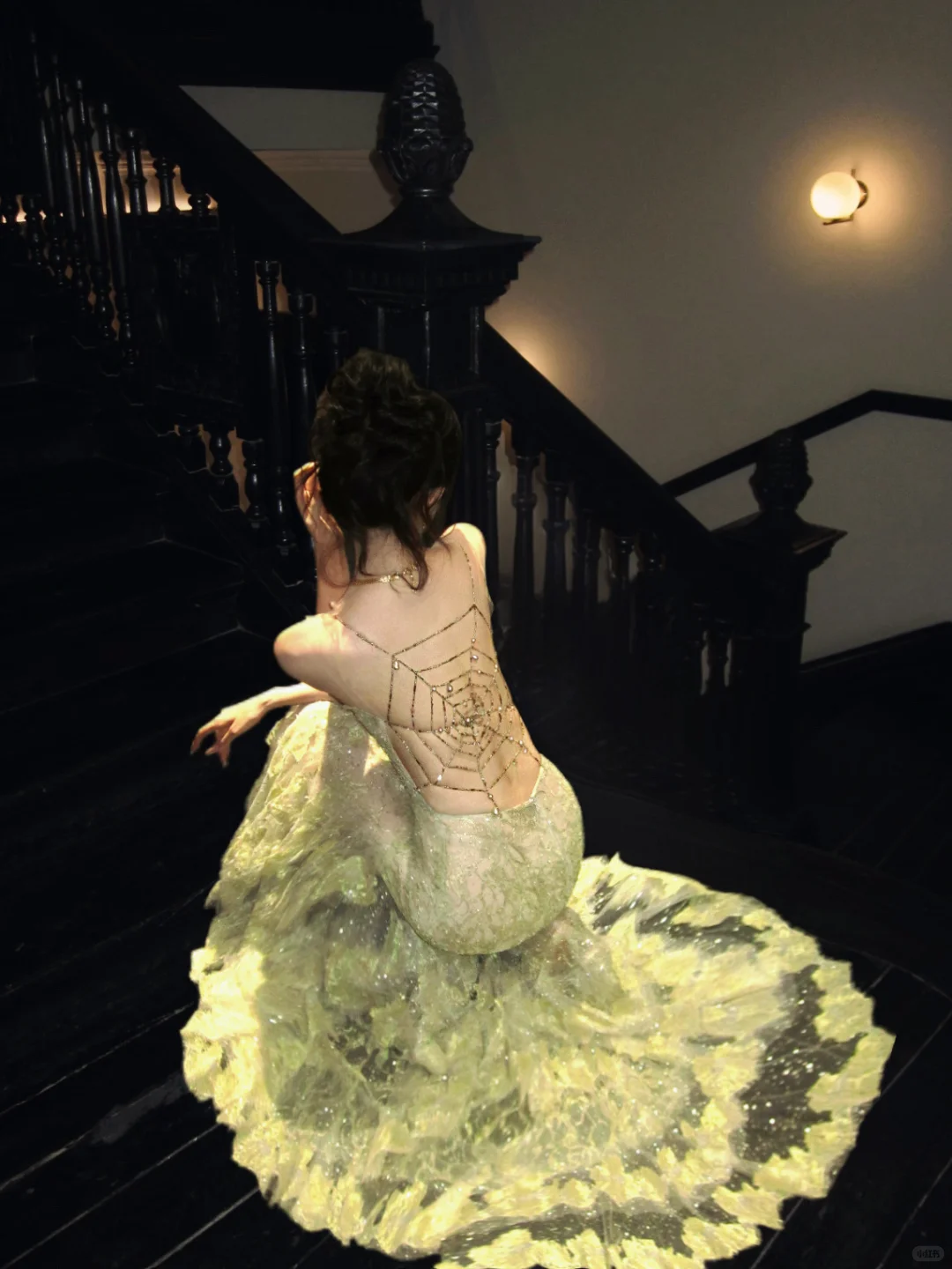 Pretty Spaghetti Straps Green Tulle Lace Mermaid Long Party Dress Prom Dress SP4153
