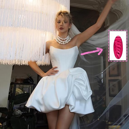 Elegant Strapless White Satin Pleated A Line Short 7th Homecoming Dress Cocktail Dress SP3044