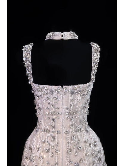 Gorgeous Sheath Satin Beaded Cocktail Dress Formal Short Homecoming Dress Birthday Dress Y9660