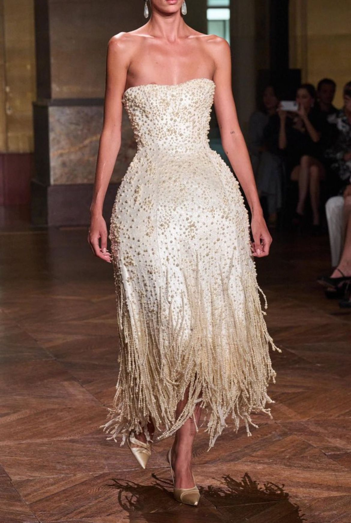 Gorgeous Strapless Satin Pearls Beaded Long Birthday Prom Dress Evening Gown SP776