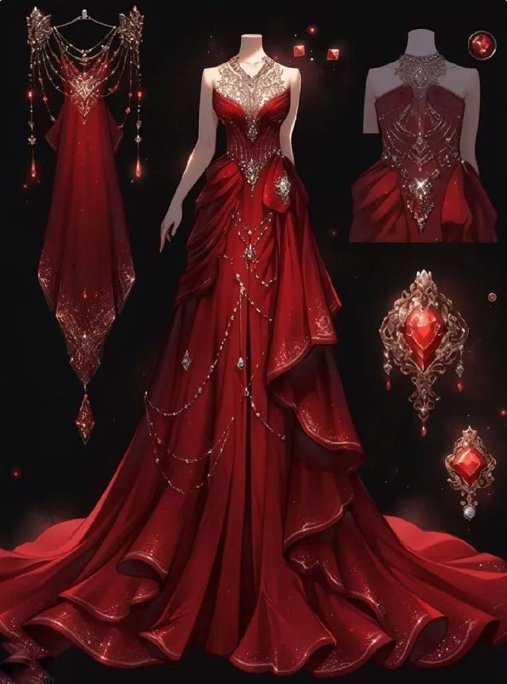 Gorgeous Red Satin Beaded Mermaid Evening Dress,Formal Prom Dress Y8328