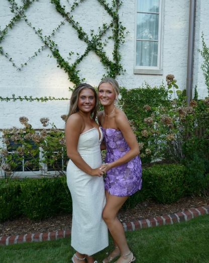 Pretty Lavender Tulle Applique Sheath Short Homecoming Dress,Strapless Mini Prom Dress SP3021