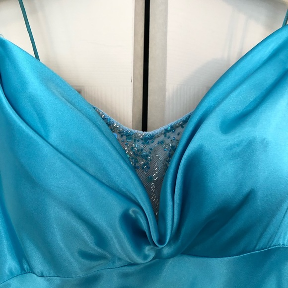 Simple Blue Spaghetti Straps Satin Mermaid Evening Dress,Formal Prom Dress Y8404