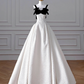 Elegant White Satin A Line Long Prom Dress Evening Dress,Formal Wedding Dress Y8611