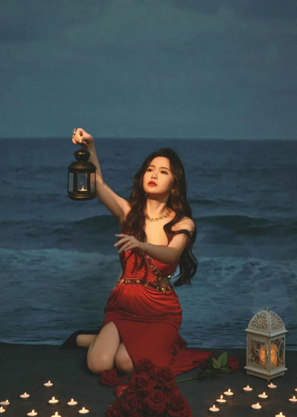 Charming Red One Shoulder Satin Beaded Mermaid Slit Prom Dress Long Evening Dress SP566