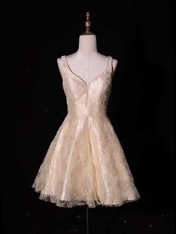 Cute Yellow Sleeveless Satin Tulle A Line Short Birthday Dress Formal Homecoming Dress Y9127