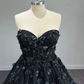 Stunning, Alternative Black Gown, Off The Shoulder Ball Gown Gothic Unconventional Wedding Dress,Y2477