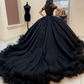 Ball Gown Black Quinceanera Dress Off the Shoulder Wedding Dress Gothic,Y2414