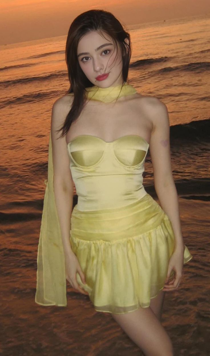 Cute Yellow Strapless A Line Short Graduation Homecoming Dress Cocktail Dress With Scarf Y9583