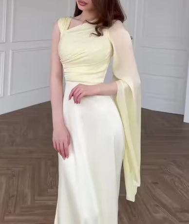 Classy Pink Satin Chiffon Mermaid Party Dress Formal Wedding Guest Dress SP765