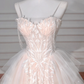 Classy Light Pink Tulle ALine Wedding Dress,Formal Prom Evening Dress Y8623