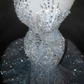 Romantic White Tulle Sequin Beaded Mermaid Wedding Dress,Long Prom Evening Dress  Y8667