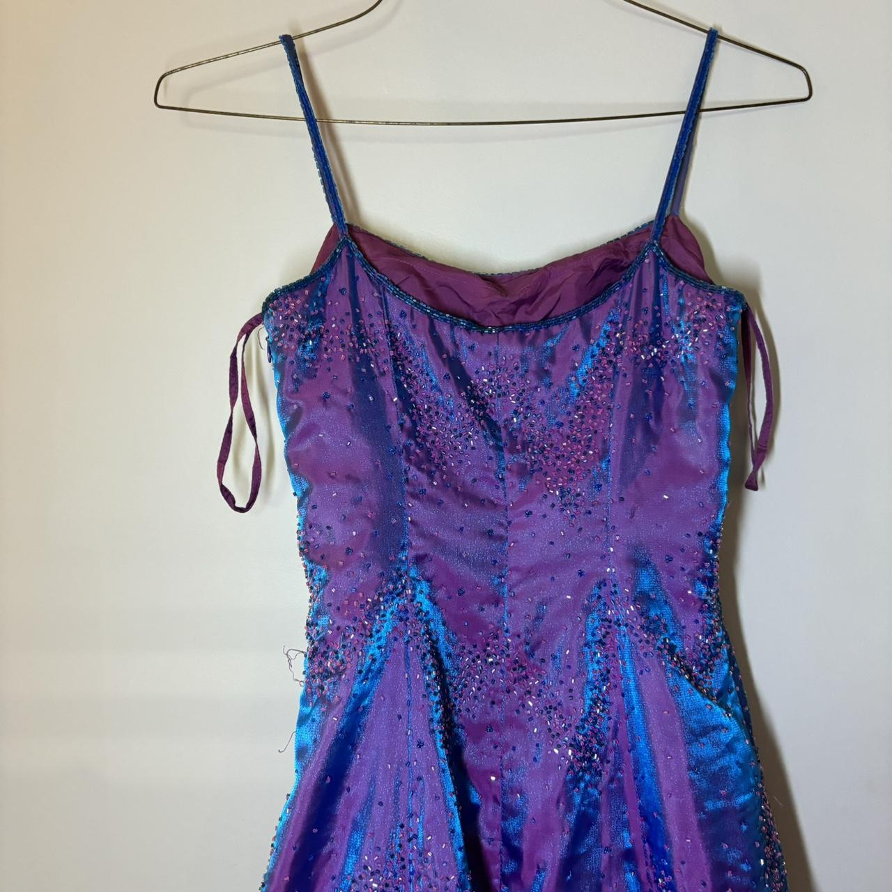 Gorgeous Purple Beaded A Line Evening Gown Spaghetti Straps Party Prom Dress Y7955