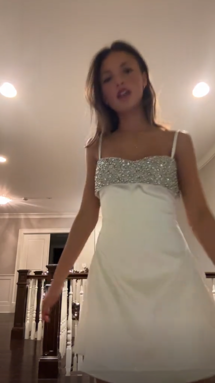 Elegant Spaghetti Straps White Satin Beaded A Line Short Homecoming Dress Birthday Outfits SP2878