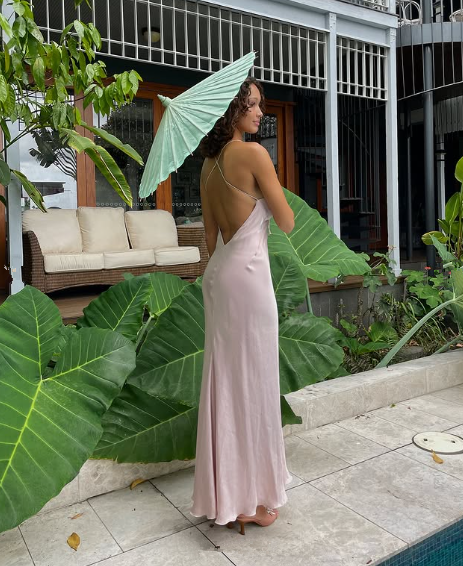 Classy Spaghetti Straps Pink Backless Evening Dress Long Prom Dress Y8293