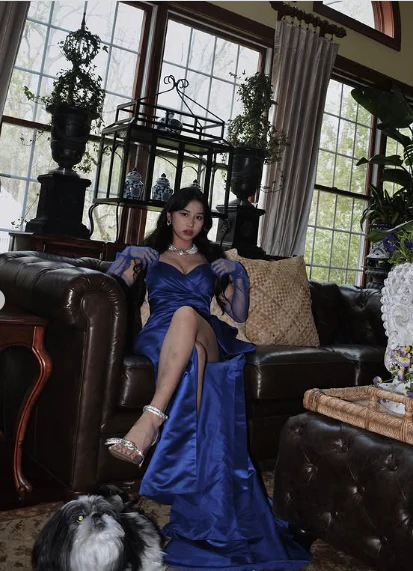 Elegant Blue Satin Long Evening Dress,Pageant Dress Y2621