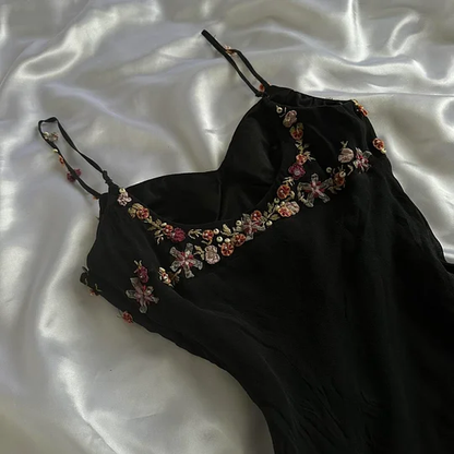 Charming Black Spaghetti Straps Chiffon Appliques Mermaid Party Dress Evening Gown Y9743