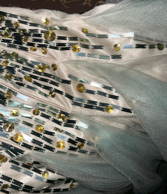 Gorgeous Green Strapless Tulle Sequin Beaded Mermaid Party Dress Long Prom Gown SP949