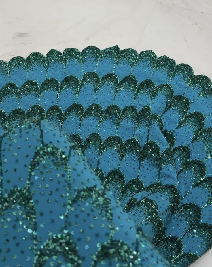 Luxurious Peacock Blue Strapless Satin Sequin Beaded Mermaid Long Prom Dress Evening Dress SP620