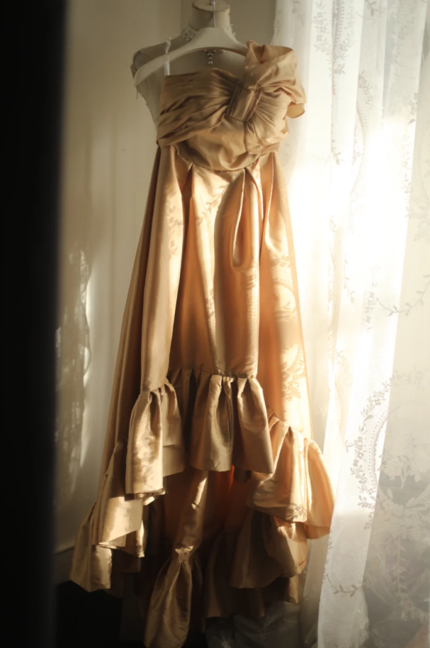 Classy One Shoulder Satin Ruffles Mermaid Long Evening Dress Wedding Guest Dress SP1026