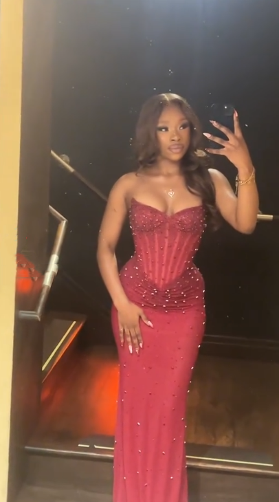 Sexy Strapless Red Tulle Beaded Mermaid Prom Dresses Long Evening Gown SP392