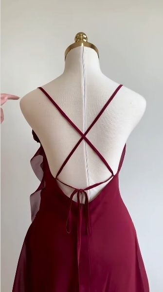 Burgundy Chiffon Short Party Dress Homecoming Dress Y8421