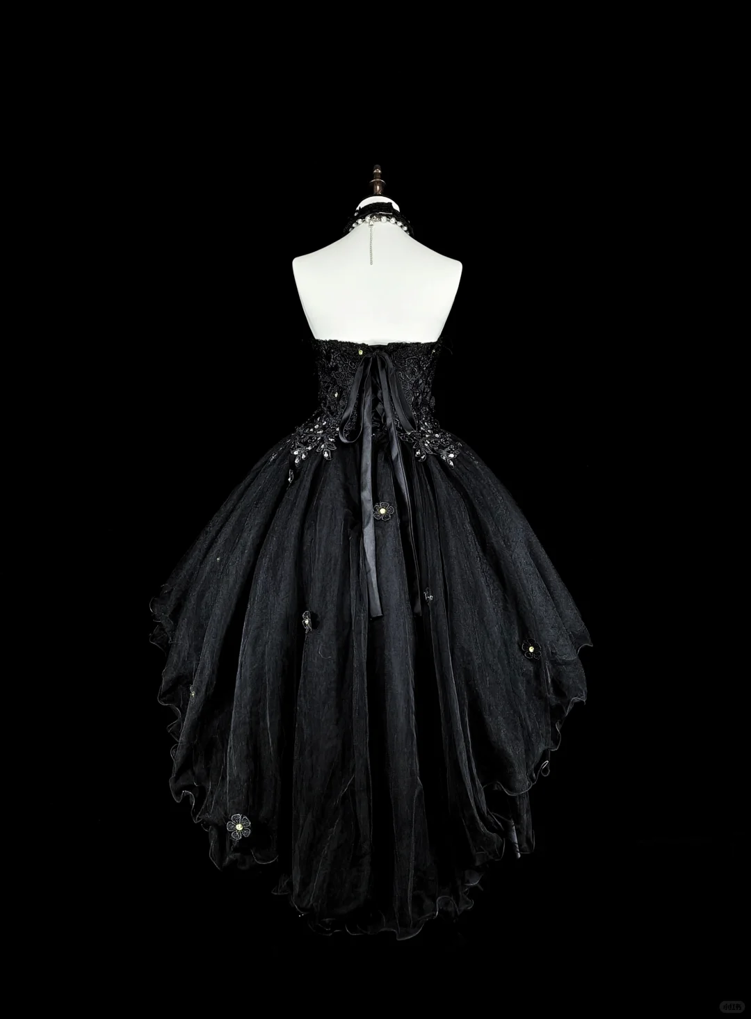 Pretty Black Strapless Tulle Appliques Beaded Short 15th Birthday Outfit,Formal Graduation Homecoming Dress SP3390