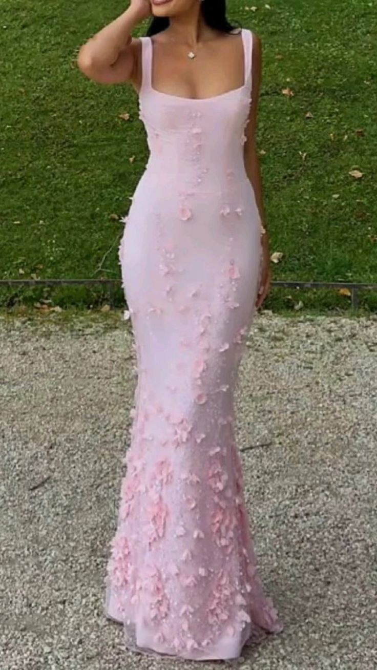 Elegant Tulle Satin Appliques Mermaid Prom Dresses Pink Long Evening Dress SP389