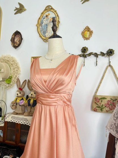 Simple Orange Satin Short Cocktail Dress Formal 6th Grade Homecoming Dress Y9497