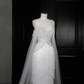 Luxury White Tulle Pearl Bead Chain Beaded Tassel Prom Dress Evening Dress,Off Shoulder Wedding Dress Y8662