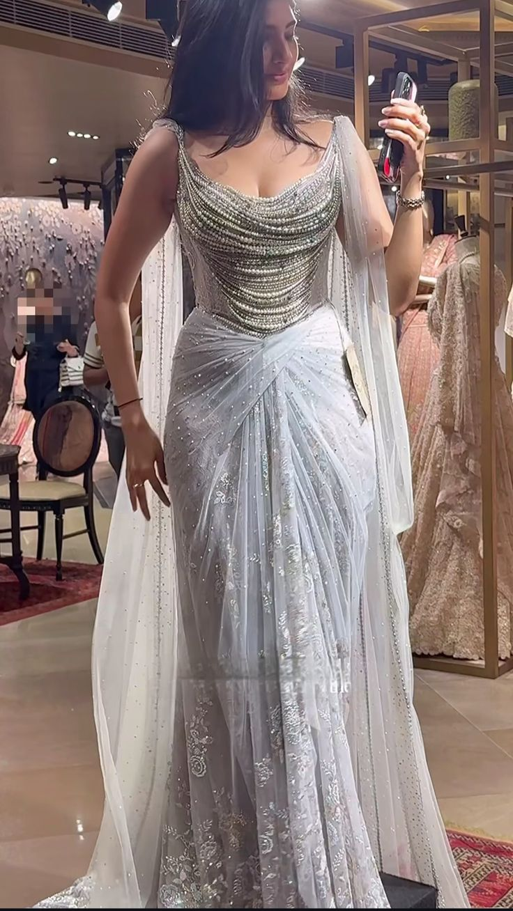 Pretty Blue Tulle Lace Beaded Mermaid Long Evening Dress Birthday Prom Gown SP1110