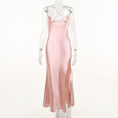 Sexy Pink Mermaid Long Prom Dress,Backless Pink Evening Dress  Y1933