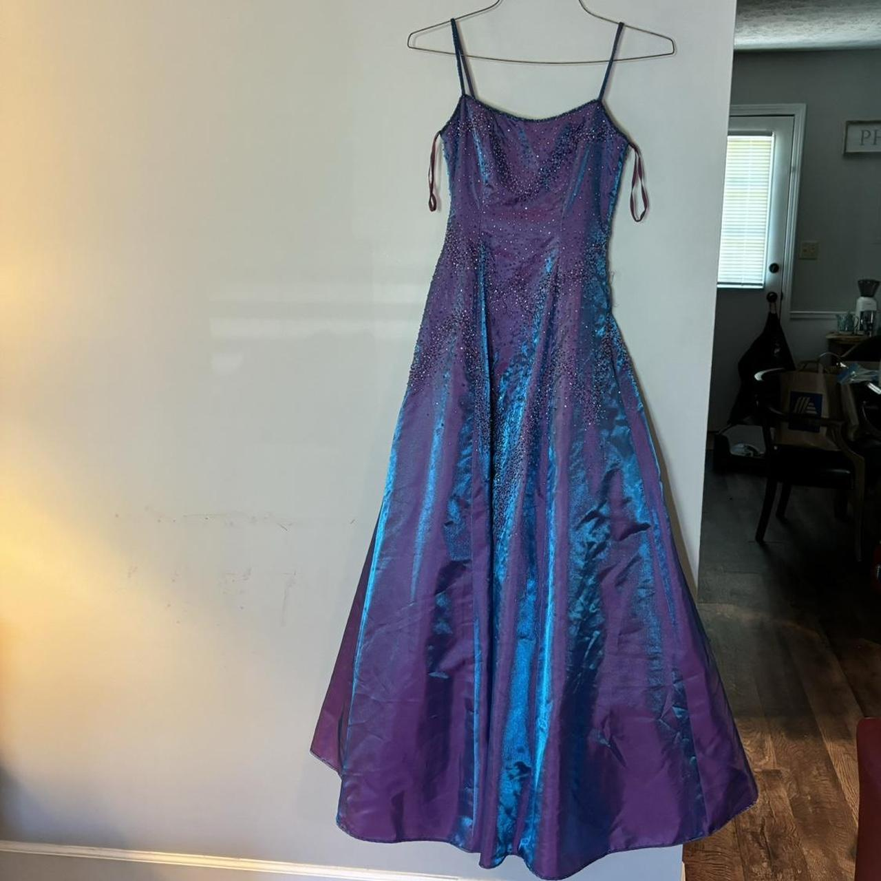 Gorgeous Purple Beaded A Line Evening Gown Spaghetti Straps Party Prom Dress Y7955