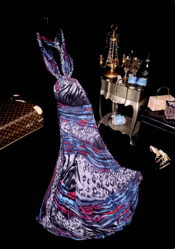 Chic Purple Halter V Neck Chiffon Mermaid Prom Dress Long Party Gown SP760