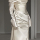 Classy Off-The-Shoulder Satin Wedding Dress Y4607