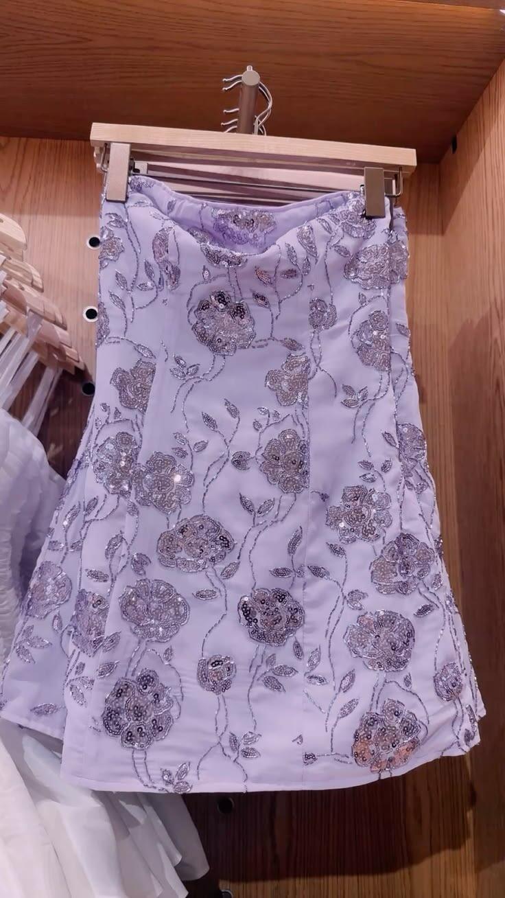 Charming Lavender Satin Sequin Floral Short 6th Grade Homecoming Dress,Mini Prom Dress SP3129
