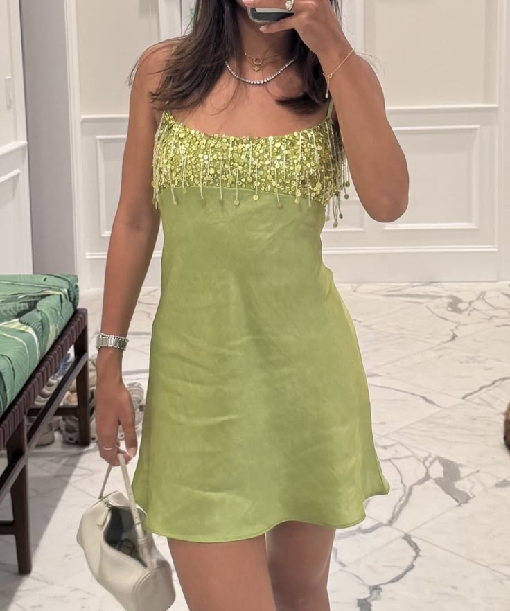 Sexy Spaghetti Straps Satin Mini Cocktail Dress,Apple Green Short 6th Grade Homecoming SP2459