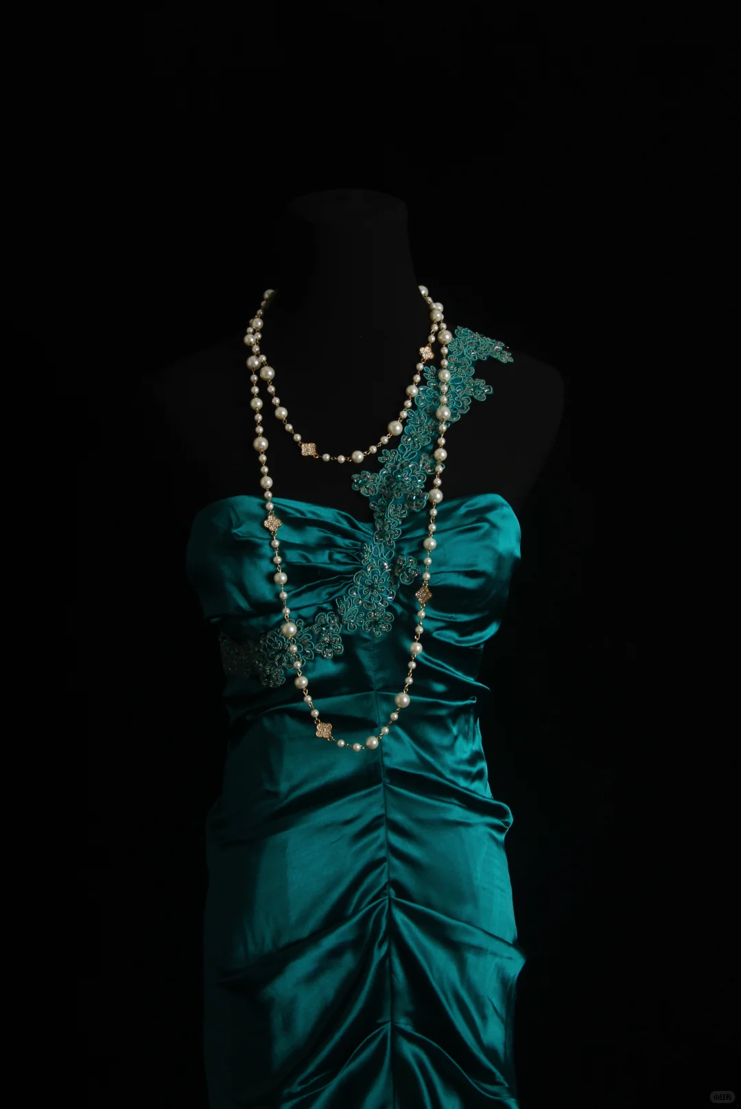 Vintage Green One Shoulder Satin Pleated Beaded Mermaid Long Evening Dress Formal Prom Gowns SP2089