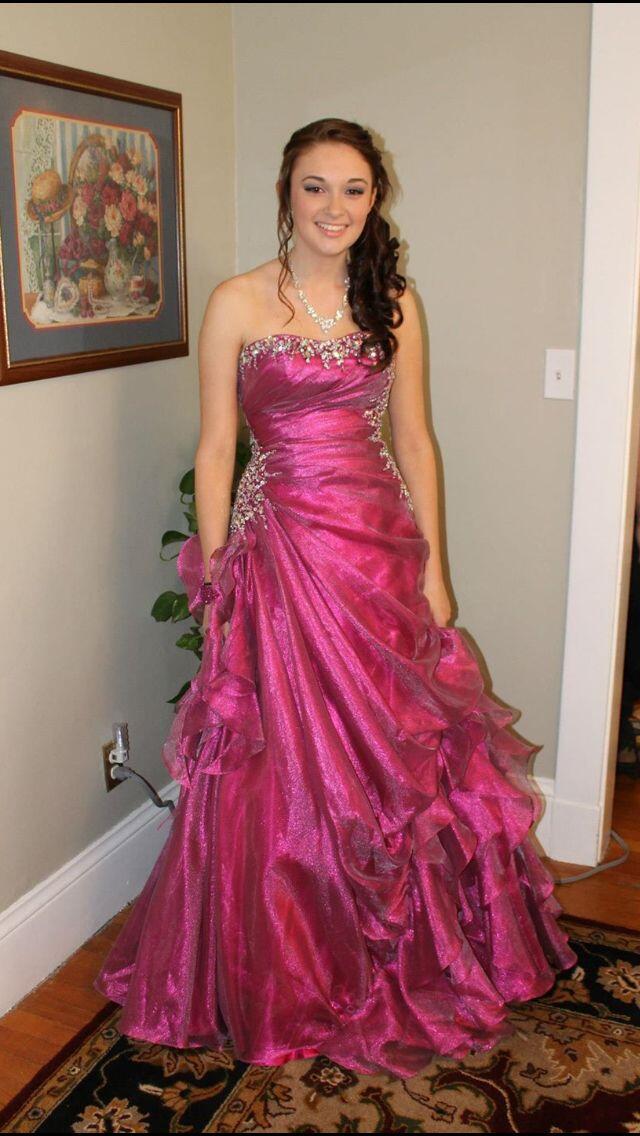 Gorgeous Hot Pink Tulle Beaded Long Party Dress Evening Dress SP3760