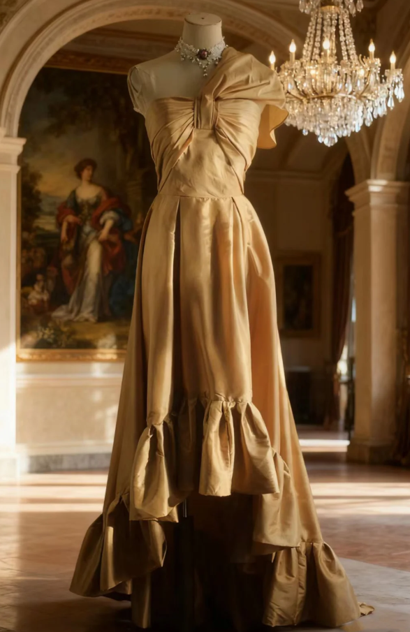 Classy One Shoulder Satin Ruffles Mermaid Long Evening Dress Wedding Guest Dress SP1026