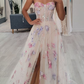 strapless a-line wedding dress with floral  Y6970