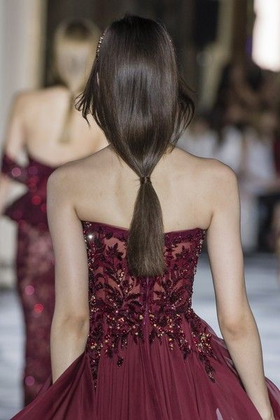 Gorgeous Strapless Burgundy Chiffon Beaded Long Party Dress Prom Gown SP1077