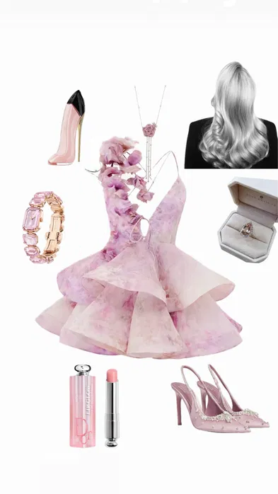 Pretty Pink Spaghetti Straps Print Floral A Line Birthday Outfits Formal Homecoming Dress Y9547