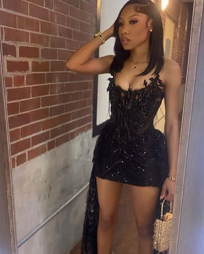 Sexy Black Tulle Sequins Short Cocktail Dress Formal Homecoming Dress Birthday Outfits Y9319