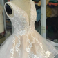 V Neckline Wedding Dress,Beautiful Ivory Wedding Dress,Romantic Wedding Dress Y6302