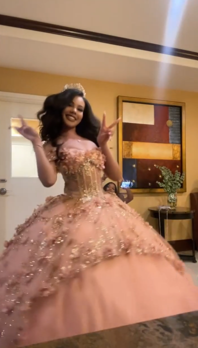 Pretty Pink Off The Shoulder Tulle Sequin Applique Ball Gown Sweet 16 Dress SP484