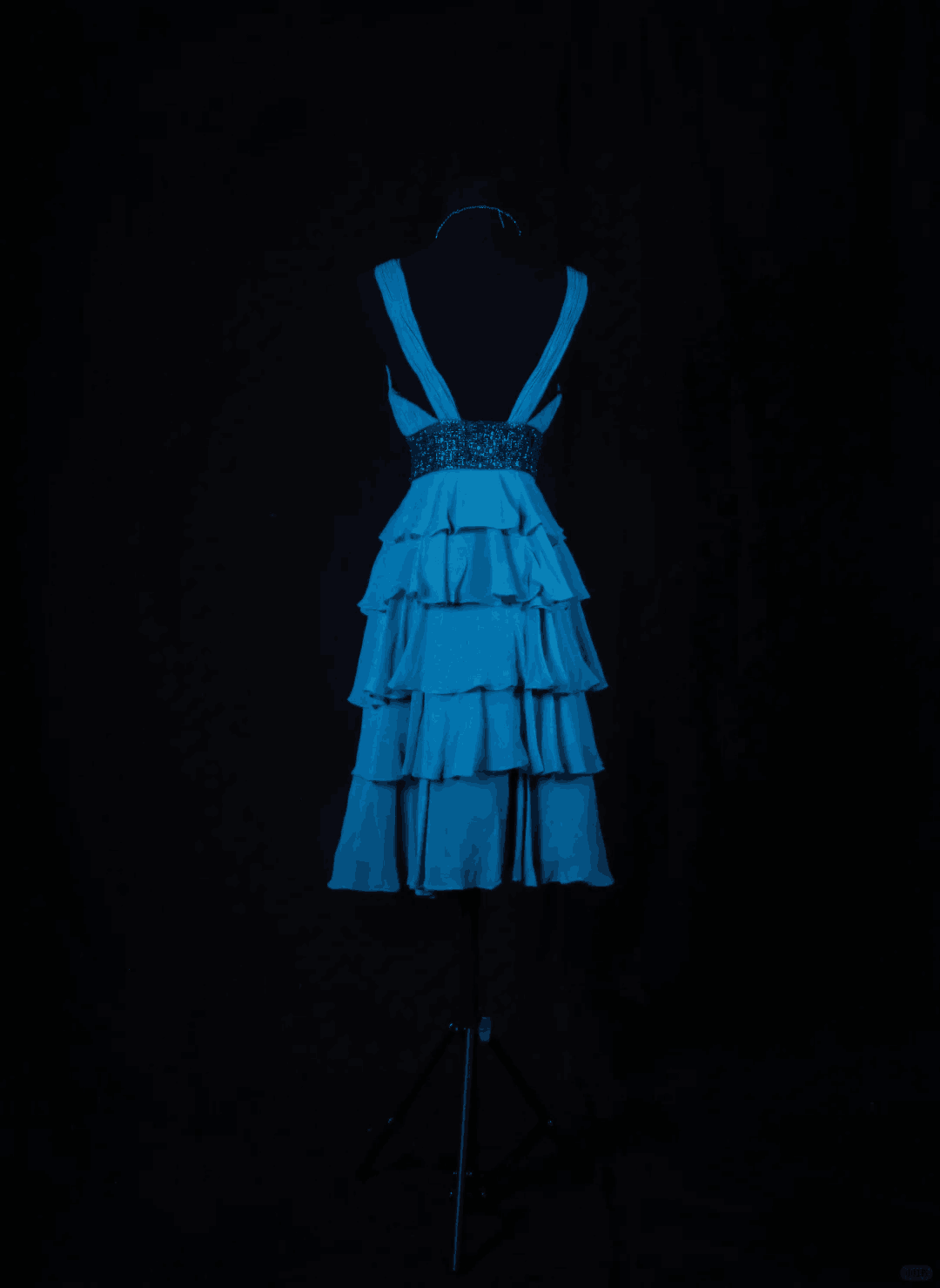 Classy Blue V Neck Satin Layered Sequin Beaded A Line Short Graduation Homecoming Dress Cocktail Dress SP2832