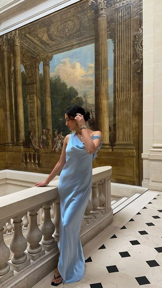 Classy Blue Satin Mermaid Long Wedding Dress Party Dress  SP1093