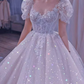 Elegant White Tulle Corset Prom Dress Lace Embroidery For Girls Y50